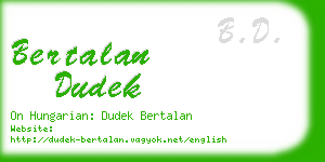 bertalan dudek business card